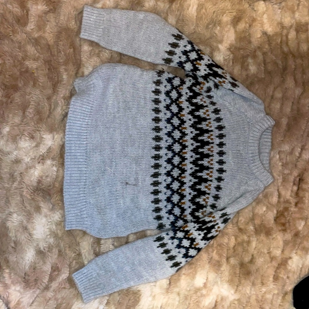 Zara jacquard knit grey sweater